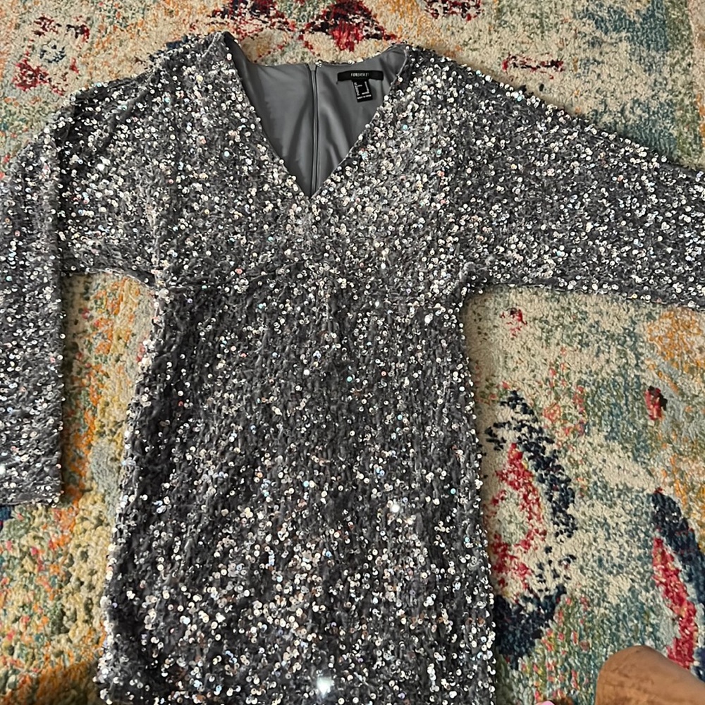 Silver Sequin Dress